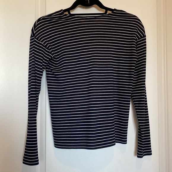 Ann Taylor XXSP navy and white striped cardigan - Picture 4 of 4